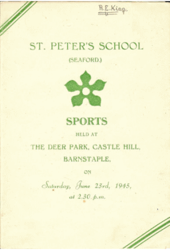Sports Day Programme 1945